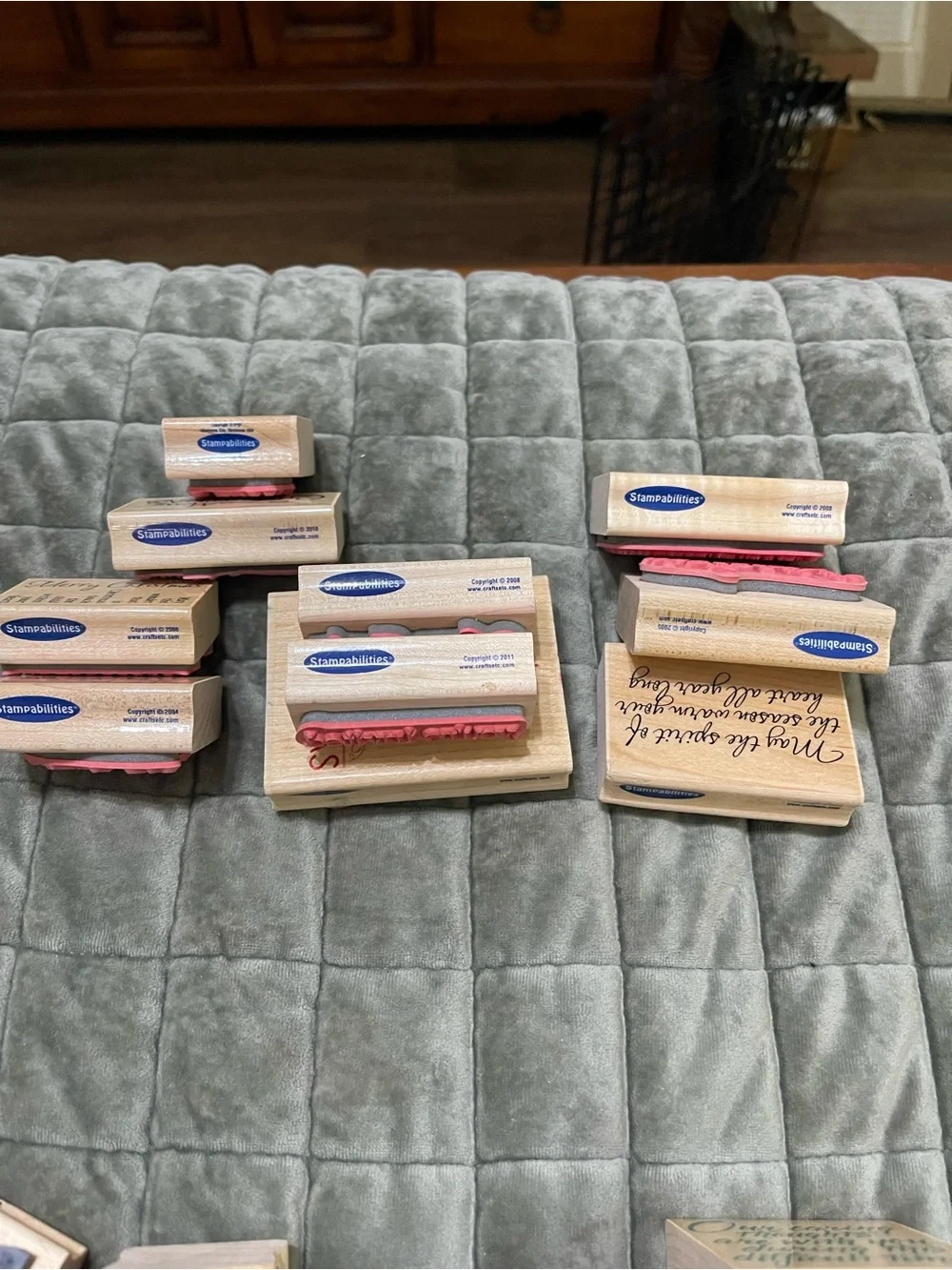Lot Of 30 Wood Mount Rubber Stamps stamping holidays birthdays quotes